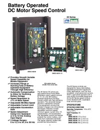Thumbnail of document Data Sheet - OMDC-65E60-12 Battery Operated DC Motor Speed Control - Chassis or Enclosure